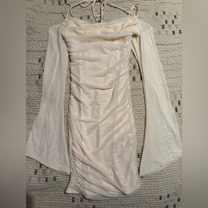 Oh Polly Cream Long Sleeve Dress